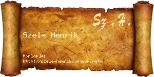 Szele Henrik névjegykártya