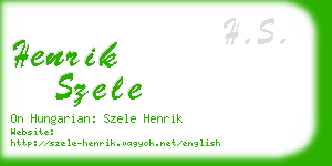 henrik szele business card